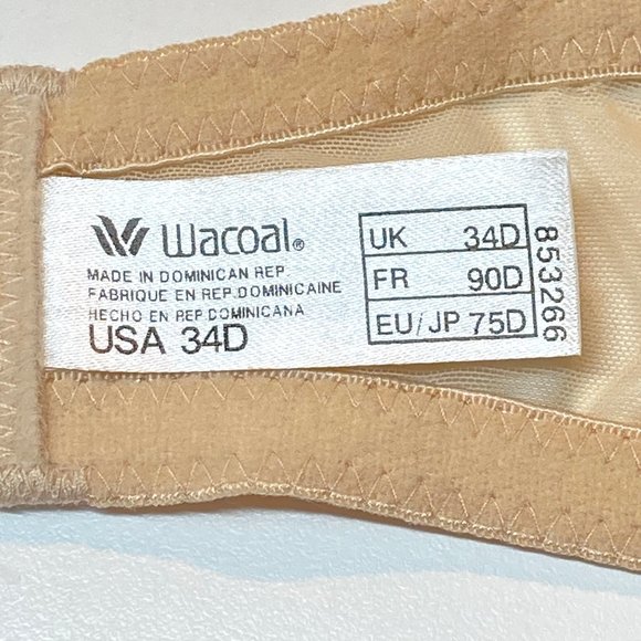 Wacoal Underwire Bra 34D Beige 853266 Like New Condition - Picture 7 of 9